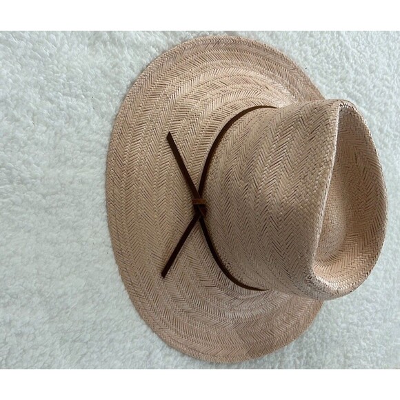 Urban Outfitters Straw Hat Women Preppy Plush Pink Boho Vacation Summer Sz OS